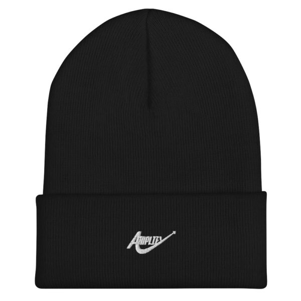 Cuffed Beanie White logo